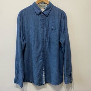 Comfy Denim Shirt with Hidden Floral Details